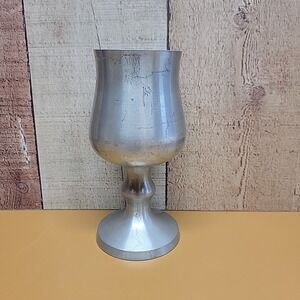 James Yates Pewter Goblet-Signed-Hand Turned-England-As Found-6.25"x3"